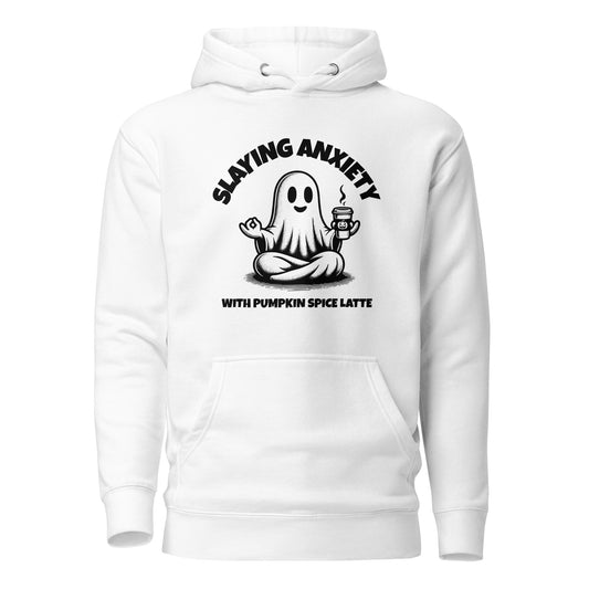 Slaying Anxiety with Pumpkin Spice Latte Unisex Hoodie