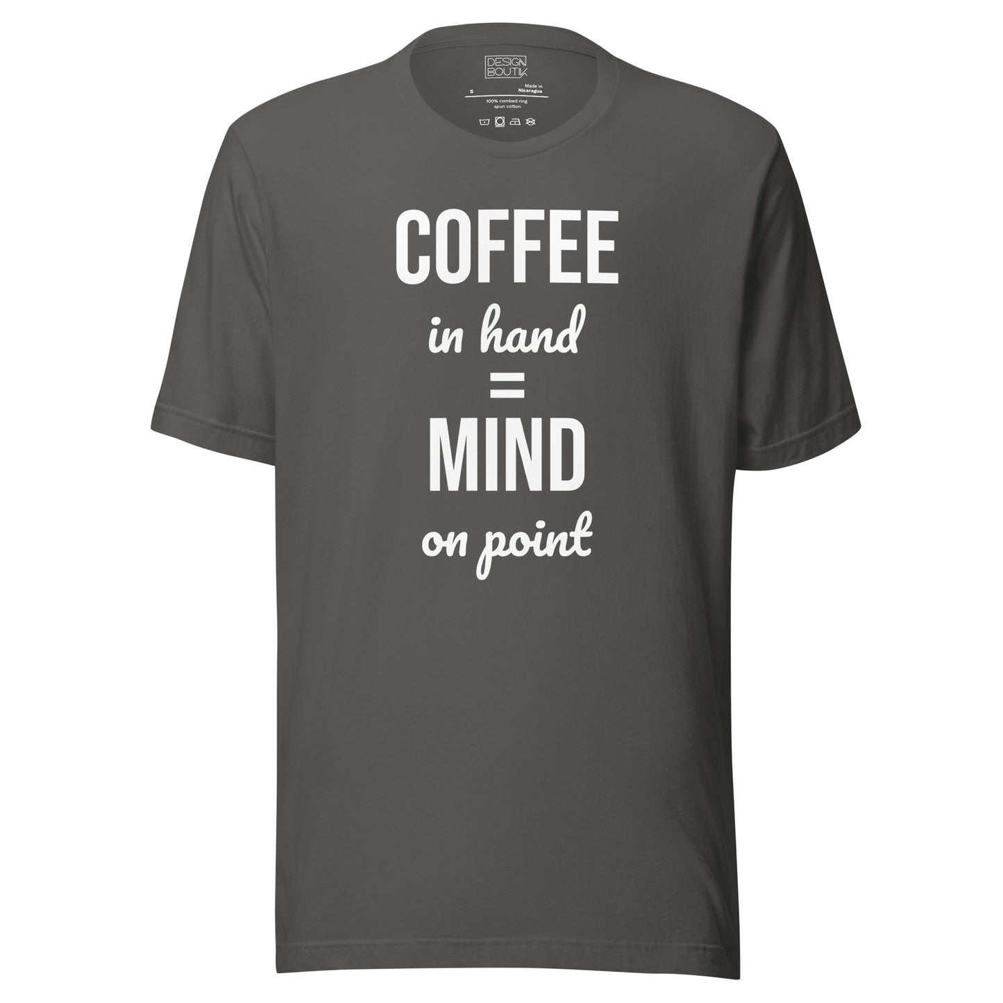 Coffee in Hand = Mind on Point Unisex  T-shirt